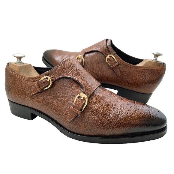 $2400 Salvatore Ferragamo TRAMEZZA Limited Edition Shoes Double Monk Strap 9 EE - Picture 1 of 9